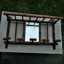 porte manteau mural ancien en bambou