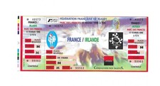 RARE / TICKET BILLET MATCH - RUGBY : FRANCE - IRLANDE IRELAND 1996 SPORT CONCERT