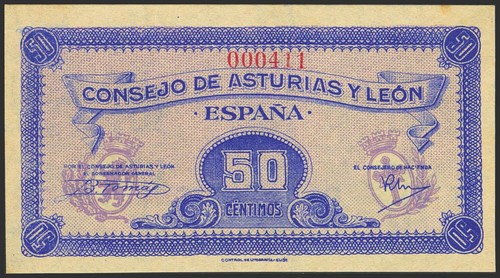 Centimes 1937 asturies et - 1937.,