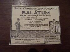 Publicité ancienne déc 1927 Balatum Paris revêtement sol Pub 13 x 10.5 advert