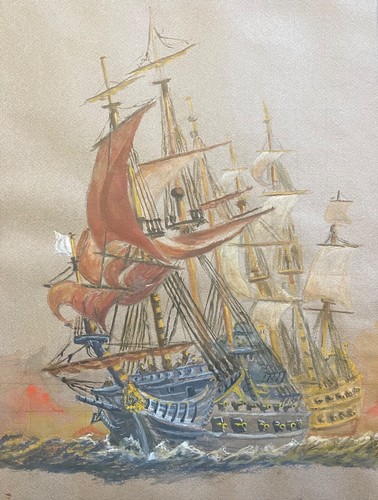 Bataille navale aquarelle
