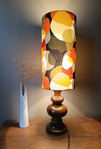 Lampe poser bois vintage - lampe,