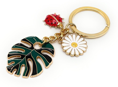 Porte clés métal monstera - porte-clés,