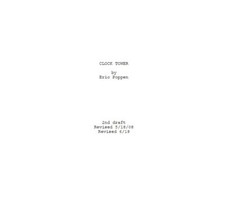 Unproduced screenplay : CLOCK TOWER (based on video game, VERY RARE !)