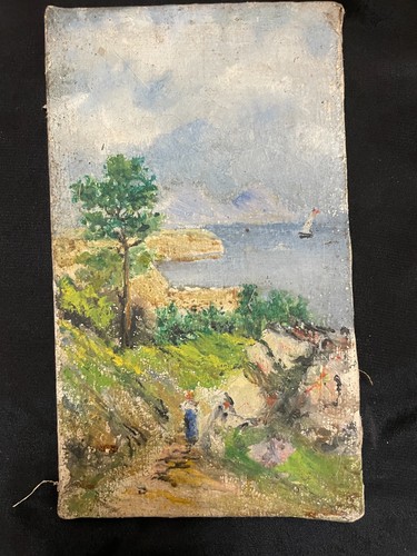 Tableau ancien marine huile - marine,