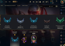 compte league of legend Plat 2 avec 110 champion et 42 skin ( 4  leg 19 epique )