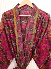 Veste Kimono Longue En Soie