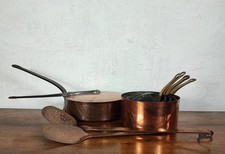 joli lot de casserole en cuivre déco ancienne