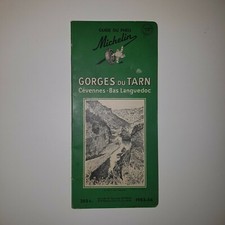 Carte guide du pneu Michelin Gorges du Tarn Cévennes Bas Languedoc 1953 1954