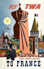Affiche Vintage TWA Vers