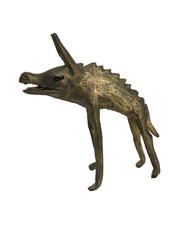Impressionnante Sculpture d'une Hyène du Ghana - Bronze - Art africain