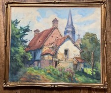 Tableau d'Hippolyte MADELAINE Maison à St Martin l'Hortier Normandie