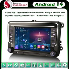 128GO Android 14 GPS Autoradio pour VW Polo Passat Golf 5/6 Tiguan T5 Caddy Seat