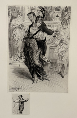 Couple danseurs danse gravure - couple,