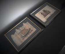 Paire de papyrus encadrés