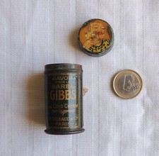 Ancienne Boite Tôle Lithographiée Gibbs savon Barbe / cold cream Tin Box