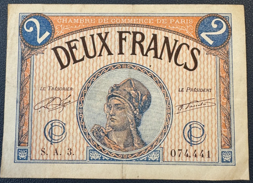 Billet deux francs chambre - deux,