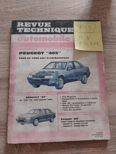 Revue technique peugeot - peugeot, 405