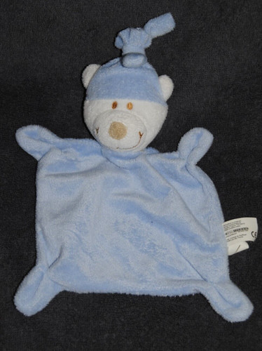 Doudou ours plat bleu tex - 🍀doudou,