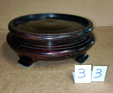 1 socle / stand rond en bois chinois Ø 13,2 cm utile , poterie , émau cloisonné