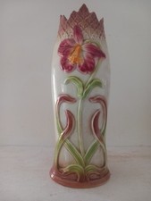 Ancien Vase En Barbotine