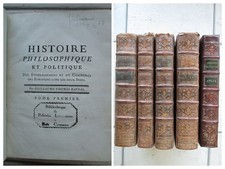 RAYNAL : HISTOIRE DU COMMERCE DES DEUX-INDES, 1780. 4 volumes in-4 + ATLAS.