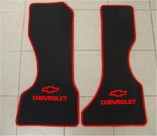 Tapis de sol en velours pour Chevrolet G20  noir/rouge