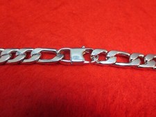 50.8cm Acier Inoxydable Argent 12MM Figaro Collier W/ Spécial Clasp
