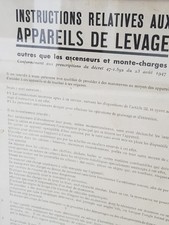 Consignes de sécurité pour appareil de levage déco industrielle vintage Superbe