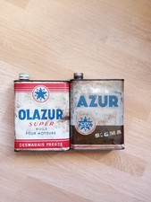 2 Anciens Bidons Huile OLAZUR