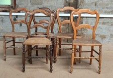 LOT 5 CHAISES  STYLE LOUIS-PHILIPPE PIEDS TOURNEES ASSISE EN CANNAGE ANCIEN