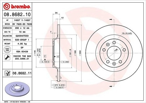 Brembo disque frein - 2x, de