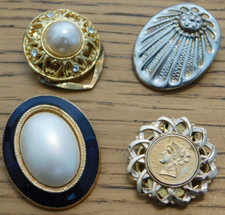 LOT 4 PINCE broche STYLE perle PIECE dorée STRASS bijoux fantaisie