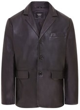 Hommes Noir Véritable Blazer