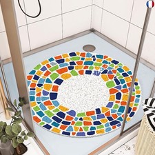 Tapis de douche de sécurité antidérapant 60 x 60 cm, doux et confortable, avec t