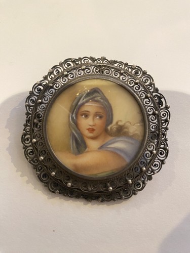 Ancienne broche argent massif - broche,