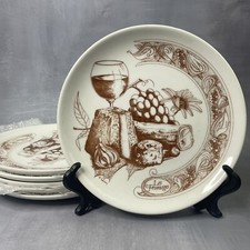 GIEN 6 petites assiettes à fromage "Les fromages" Diam.~18.8cm