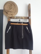 PATRICE BREAL 40 JUPE COURTE CHIC BAS 46CM NOIR TOP FERMETURE ECLAIR SEXY ELASTI