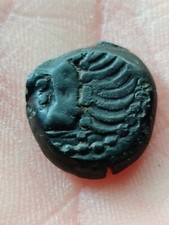 Rare Bronze A L Aigle Et A La Rouelle Tête A Gauche Des Carnutes