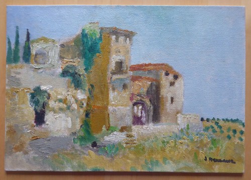 Vieux tableau peint - tableau, paysage