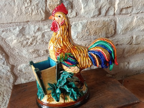 Statuette coq jardinière ou - statuette,