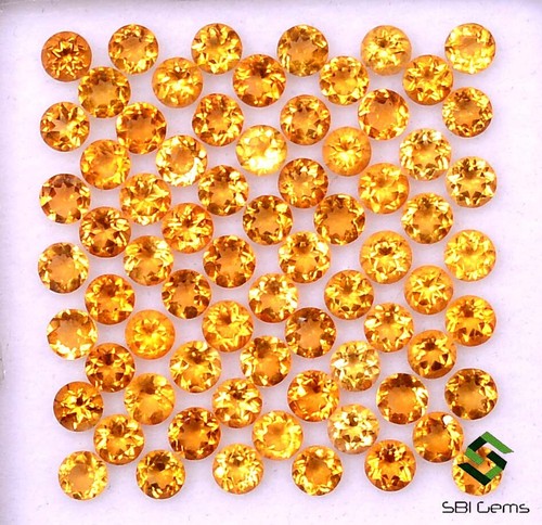 Naturel citrine rond coupe - rond, 3