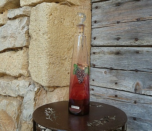 Carafe verre décor étain - carafe, en