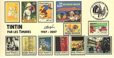 FRANCE 2007 FDC carte TINTIN Kuifje Tim HERGE cachet GUEBWILLER Haut-Rhin TP