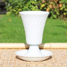 Mazagran blanc avec soucoupe en porcelaine fine modèle Torse Haviland Limoges