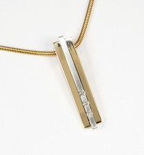 Pendentif En 585 or Jaune et Blanc 14 Carats Avec Brillant 0,09 CT W. Si