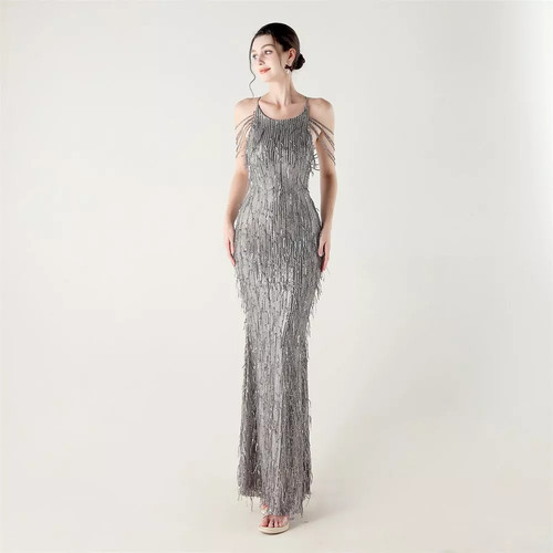 Robe longue grise avec - longue,