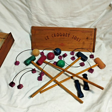 ancien jeu de croquet de salon en bois "le croquet joli" dans sa boite