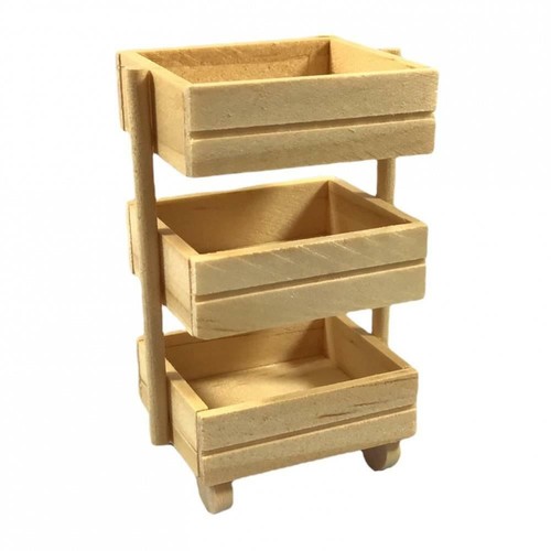 Caisse bois brut chariot - caisse,