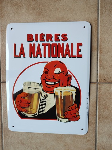 Plaque emaillee publicitaire - plaque,